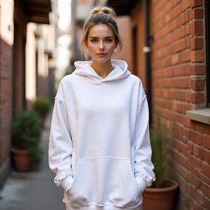 Sweat à capuche personnalisé à épaules tombantes pour femmes en plein air pull lourd à capuche coupe ample respirant sweat à capuche surdimensionné pour femmes - Product Image 3