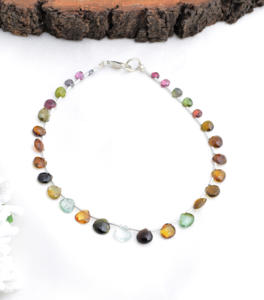 Cuentas de Turmalina Multifacética en Forma de Pera, Piedra Preciosa Natural, Piedra Preciosa para Joyería Fina - Product Image 1