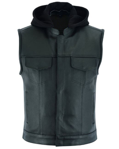 OEM Custom Latest New Style Genuine Leather Waistcoat Mens Best Winter Outer Wear Breathable Warm <b>Heated</b> Mens Leather <b>Vest</b> - Product Image 4