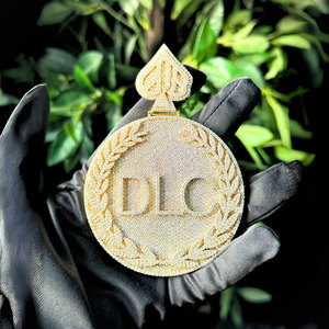 Pass Diamond Tester VVS Lab Grown Diamond Hiphop Jewelry 10kt Yellow Gold With Round Cut Letter Custom Iced Out Pendant Jewelry - Product Image 4