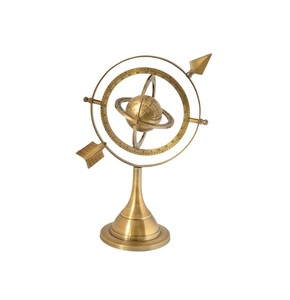 Armillary ทรงกลมโบราณทำจากทองเหลืองพร้อมฐานไม้ตกแต่งให้เป็นทรงกลมสำหรับการเดินเรือ - Product Image 6