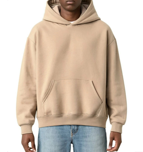 High Quality Men Oversized Loose Fit Hoodie 100% Cotton <b>Thick</b> <b>Fleece</b> Winter Warm Embroidered Custom Printed Pocket Wholesale - Product Image 5