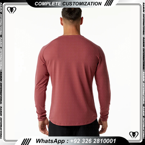 Blanc col rond entraînement vêtements actifs formation t-shirt manches longues ajusté Compression Fitness Gym T-shirts hommes - Product Image 4