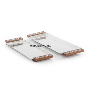 Juego martillado de tres bandejas de chocolate Forma rectangular Bandeja de chocolate hecha a mano Bandeja de chocolate de diseñador elegante clásico - Product Image 2