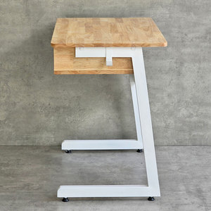 Meubles scolaires, bureau d'enseignant en métal en forme de C avec plateau en bois de caoutchouc de 70x50 cm et tiroirs (PSD038) - Product Image 4
