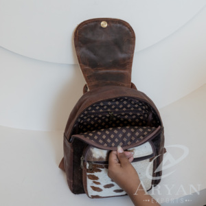 New Premium Quality Cowhide Leather Backpack Western Genuine Leather Rucksack Minimalist Travel <b>Bag</b> Boho Hiking Leather Backpack - Product Image 6