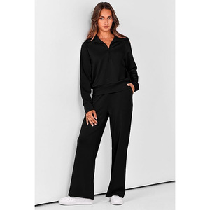 <b>Women's</b> Casual Winter <b>Plus</b> <b>Size</b> Lightweight <b>Tracksuit</b> Sets Solid Printed Breathable 2-Piece Outfits Half Zip Sweatshirts Wide - Product Image 2