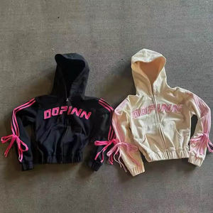 Conjunto Deportivo con Capucha para Mujer, Diseño Personalizado al por Mayor 2025, Ropa Urbana de Terciopelo con Apliques Bordados, Estilo Y2K, Transpirable y de Secado Rápido - Product Image 1