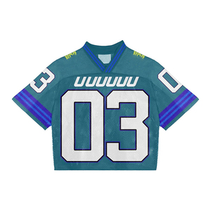 Chất Lượng Cao Lưới Bóng Đá Áo Thun Tùy Chỉnh Đội Ringer Thể Thao Đồng Phục Thăng Hoa Quá Khổ Hip Hop Bóng Đá Jersey T Áo Sơ Mi - Product Image 4