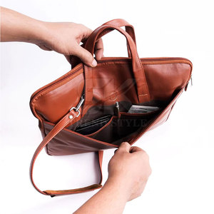 Factory Price Single Shade Leather <b>Briefcase</b> Office Business Bag New Design Leather Single Shade Brief Case - Product Image 2