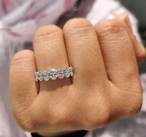 Bague de mariage ovale en diamants cultivés en laboratoire de 2,00 carats avec 7 pierres pour femme, bijoux en or 10K/14K/18K/PT950/S925 - Product Image 5