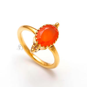 Piedra preciosa cornalina de corte ovalado Natural hecha a mano 925 anillos de plata esterlina joyería de boda sólida Ajuste de bisel fiesta especial niñas - Product Image 2