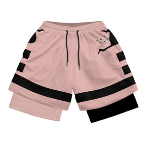 Character Symbols <b>Anime</b> Print Double Layer Two Piece <b>Shorts</b> Gym Workout <b>Shorts</b> Summer Quick-dry Comfy - Product Image 1