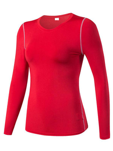 Nouveauté personnalisation Fitness course Compression chemise de Yoga à manches longues femmes sport Yoga entraînement Fit t-shirt femmes - Product Image 5