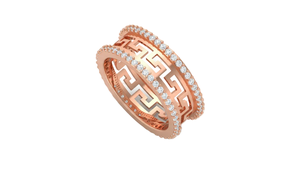 Anillo Moderno The Meander de Oro de 14K y Diamantes Naturales para Mujer - Product Image 3