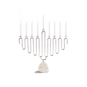 Bougeoir en aluminium haut de gamme Conception en métal à 9 piliers avec base en marbre massif pour une décoration élégante de la maison - Product Image 1