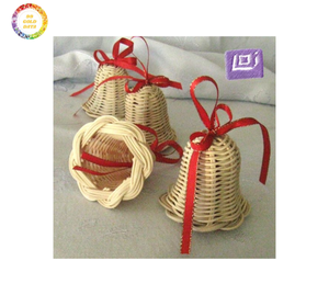 Decoraciones navideñas de ratán hechas a mano Campanas directas de fábrica Titulares de dulces y estrellas para decoración navideña festiva - Product Image 6