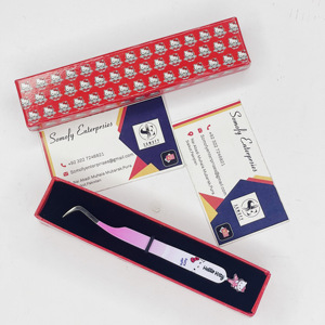 แหนบต่อขนตาปลายโค้งแบบมืออาชีพ Hello Kitty สีน้ำเงินเคลือบผงขัดเงา สแตนเลสสตีล รับทำโลโก้ - Product Image 5