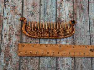 Peigne à cheveux et à barbe en bois naturel écologique de qualité supérieure avec finition polie, outil de coiffage anti-casse pour hommes - Product Image 6