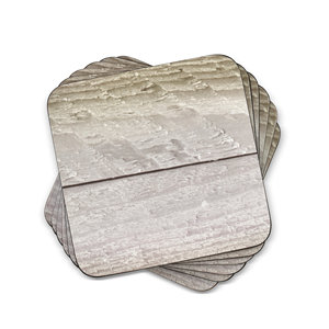 Pimpernel Driftwood Collection Decorative Mirror Set 6 <b>Cork</b> Backed <b>Coasters</b> Rustic Weathered Wood Design 5mm Metal Iron Frame - Product Image 2