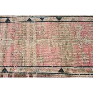 พรมวินเทจ, พรมวิ่งขนาด 2.7x11.3 ฟุต, พรมขนสัตว์สีน้ำตาลชมพู - Product Image 4