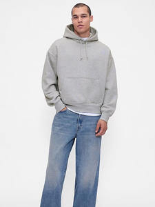 Custom Mens 100% Cotton <b>Fleece</b> High Quality Plain <b>Oversized</b> Drop Shoulder Designer Pullover <b>Hoodie</b> Streetwear Fashion Apparel - Product Image 2