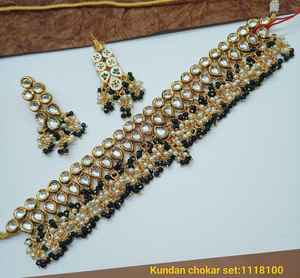 INDIAN TRADITIONAL and FASHIONABLE COPPER <b>JEWELLERY</b> BRIDAL WEDDING <b>JEWELLERY</b> <b>SET</b> <b>for</b> <b>WOMEN</b> EARRINGS and NECKLACE <b>SET</b> - Product Image 6
