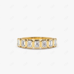 Lab Grown Diamond Jewelry IGI Certified <b>Baguette</b> Cut Half Eternity Wedding Band Engagement Ring for Party - Product Image 3