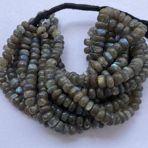 8mm 10mm 12mm Labradorite grise naturelle lisse Rondelle perles de pierres précieuses brin au prix du revendeur en gros pierres semi-précieuses en vrac - Product Image 1