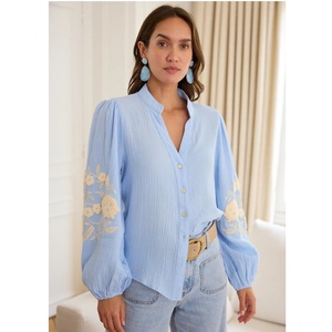 Blusa elegante de algodón suave Aenor suministro al por mayor cómoda para uso diario en la oficina y viajes a buen precio - Product Image 1