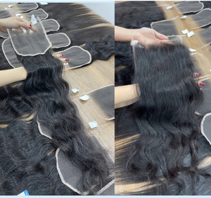 Swiss HD dentelle cheveux vietnamiens bruts faisceaux de cheveux humains avec fermeture à lacet 2x6 5x5 6x6 cheveux alignés sur les cuticules - Product Image 4