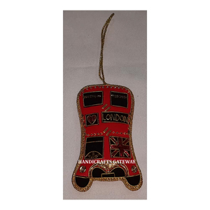 Nouveau Zari broderie arbre de noël suspendus ornement tissu matériel personnaliser forme avec travail perlé utilisé Diwali Festival décor - Product Image 1