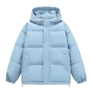 Doudoune pour homme avec logo personnalisé pour l'hiver Veste à bulles en tissu léger avec grandes poches avant Poches latérales Fermeture à glissière - Product Image 5