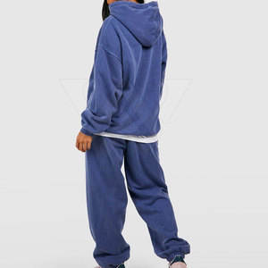 Venta al por mayor precio bajo algodón mujeres ácido lavado chándales nuevo diseño profesional mujeres ácido lavado chándales - Product Image 2