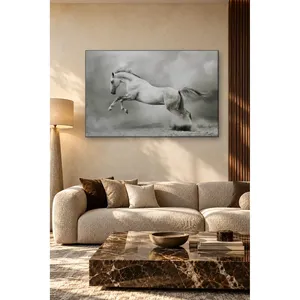 Impresión en lienzo de Fida cría un caballo blanco en una nube de polvo - Product Image 2