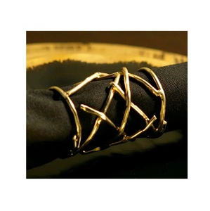 Soporte de anillo de servilleta de Metal de latón acabado a mano de alta calidad, Decoración de mesa, fabricante de anillo de servilleta de boda, venta al por mayor - Product Image 3