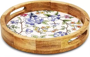 Bandejas de servicio de madera real de estilo italiano, suministros al por mayor OEM ODM personalizables, bandejas Meena personalizadas - Product Image 2