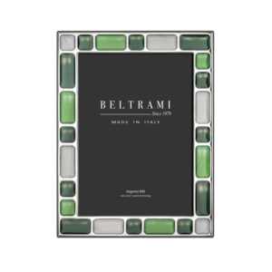 Beltrami Silver Plated Wood Structure Embossing <b>Printing</b> Durable Photo <b>Frame</b> Rectangle 999 Pure Silver Italian Made - Product Image 1