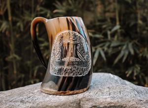 Taza de cuerno Natural de búfalo de nuevo diseño, taza de lujo ligera pulida para fiestas, tarifa razonable, tema de vikingos de moda - Product Image 3