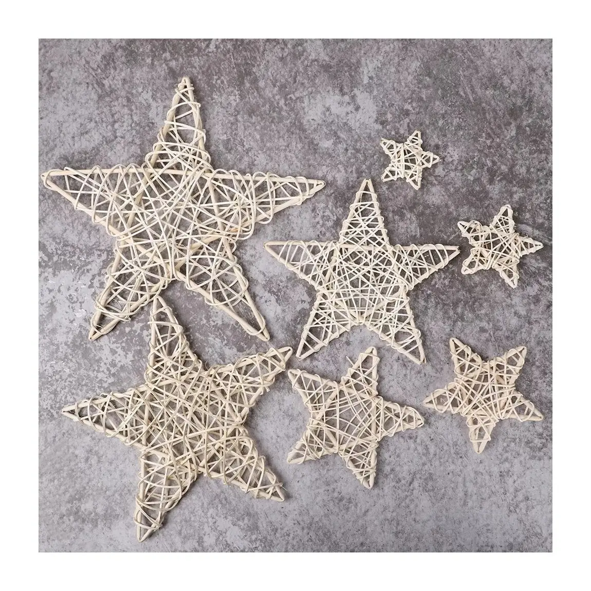 Wholesale christmas led light decoration rattan decorative star shaped lights made in Vietnam ready to ship