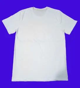100% Anneau filé coton uni blanc t-shirts impression personnalisée bon prix 1.20 $ décontracté col rond et col en v basé sur la qualité du budget