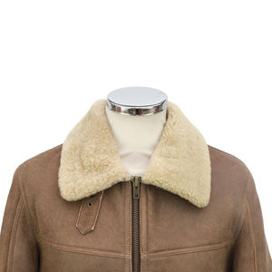 เสื้อแจ็คเก็ตหนังขนสัตว์คุณภาพสูงสำหรับฤดูใบไม้ร่วงและฤดูหนาวสำหรับผู้ชาย  รับสกรีนโลโก้ เสื้อแจ็คเก็ตหนังผู้ชายคุณภาพสูง - Product Image 2