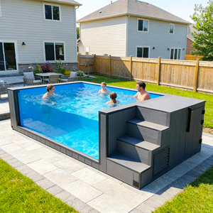 Piscine hors sol préfabriquée avec fenêtre de visualisation en acrylique pour jardin, piscine conteneur, spa - Product Image 4