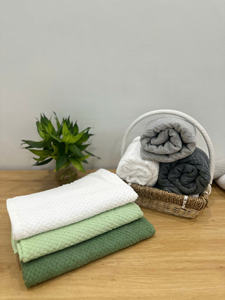 ผ้าเช็ดตัวผ้าฝ้าย100% สำหรับครอบครัวแห้งเร็วสีทึบไม่ระคายเคืองผิว - Product Image 4