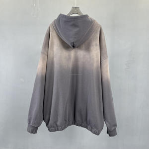 เสื้อมีฮู้ดโอเวอร์ไซส์ผ้าฝ้ายถักลายสำหรับซักซักด้วยกรดเนื้อผ้าฝ้ายเทอร์รี่500แกรม - Product Image 2