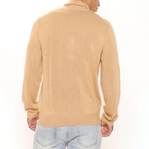 Pull à col roulé à manches courtes en coton lourd, coupe classique, sur mesure, écologique, col haut, séchage rapide - Product Image 5