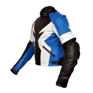 Chaqueta de carreras de motorista de cuero genuino hecha a mano con estilo personalizado para invierno transpirable a prueba de viento motocicleta y desgaste automático - Product Image 1