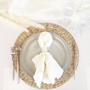 Sous-plat en jacinthe d'eau blanche tressé à la main pour la décoration de la salle à manger, prix fournisseur, sets de table - Product Image 2