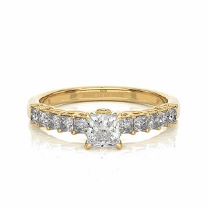 Anillo de Compromiso con Diamante Talla Princesa y Engaste de Puntas para Mujer - Product Image 4
