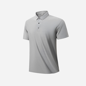 Camiseta POLO de media manga de verano para hombre y mujer, jersey de estilo Formal bordado de seda de hielo elástico transpirable, Color sólido - Product Image 4